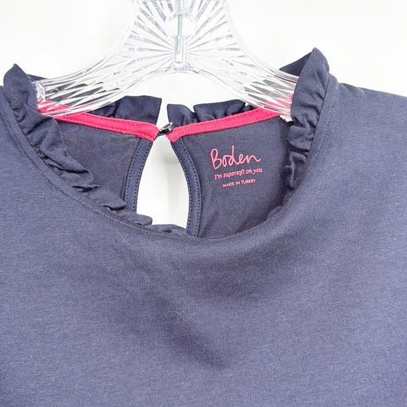 Boden Supersoft Frill Detail Top size 6 Navy Blue NWOT - Picture 12 of 15